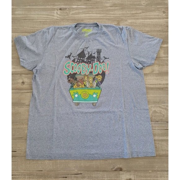 Scooby-Doo & Gang Men's Graphic Print Shirt Size 2XL Gray Mystery Machine - Picture 1 of 5